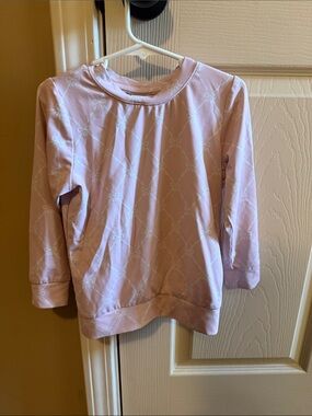 Girls' Pink Bow-Print Long Sleeve Sweatshirt - Kids Sweatshirts & Hoodies
